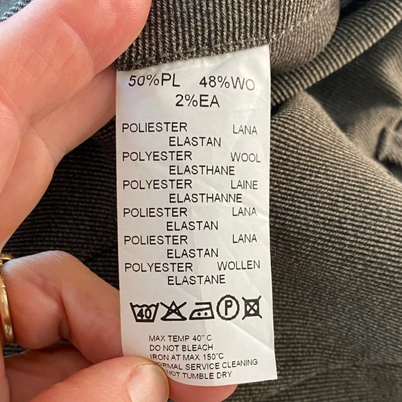 Armani Collezioni Wool Blend Brown Tan Trousers Pants Luxury Designer Minimalist - Picture 13 of 16